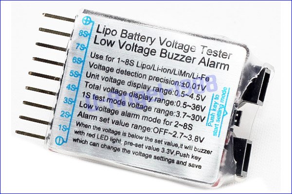 Medidor Bateria Lipo Life Li-ion Buzzer Bip Testador Voltage - Imagem 3